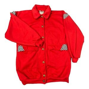 Vintage Westside Connection Jacket Women Medium Red Sailor Pearl Snap Retro Coat